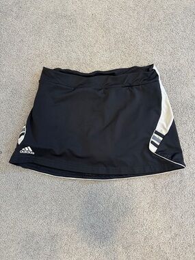 adidas Black Mini Skort with White Side Panels